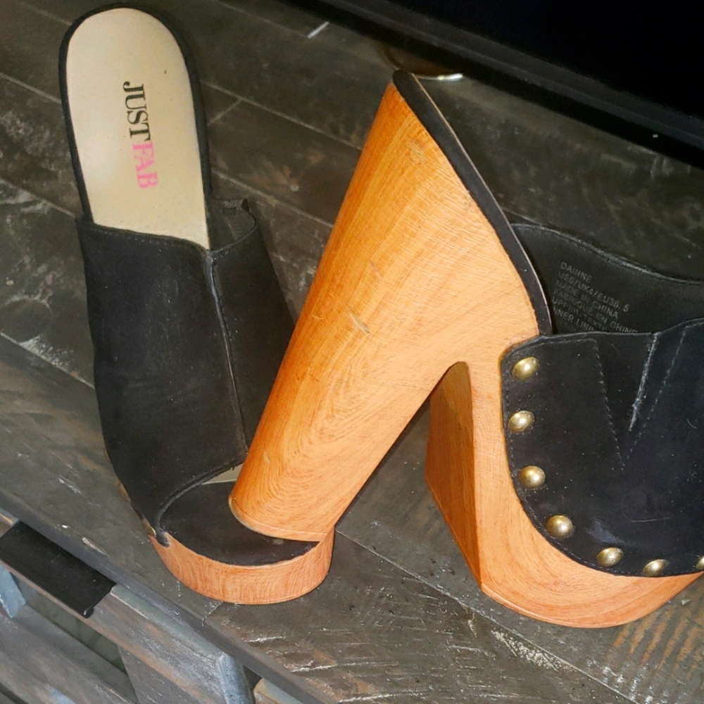 Black suede heels